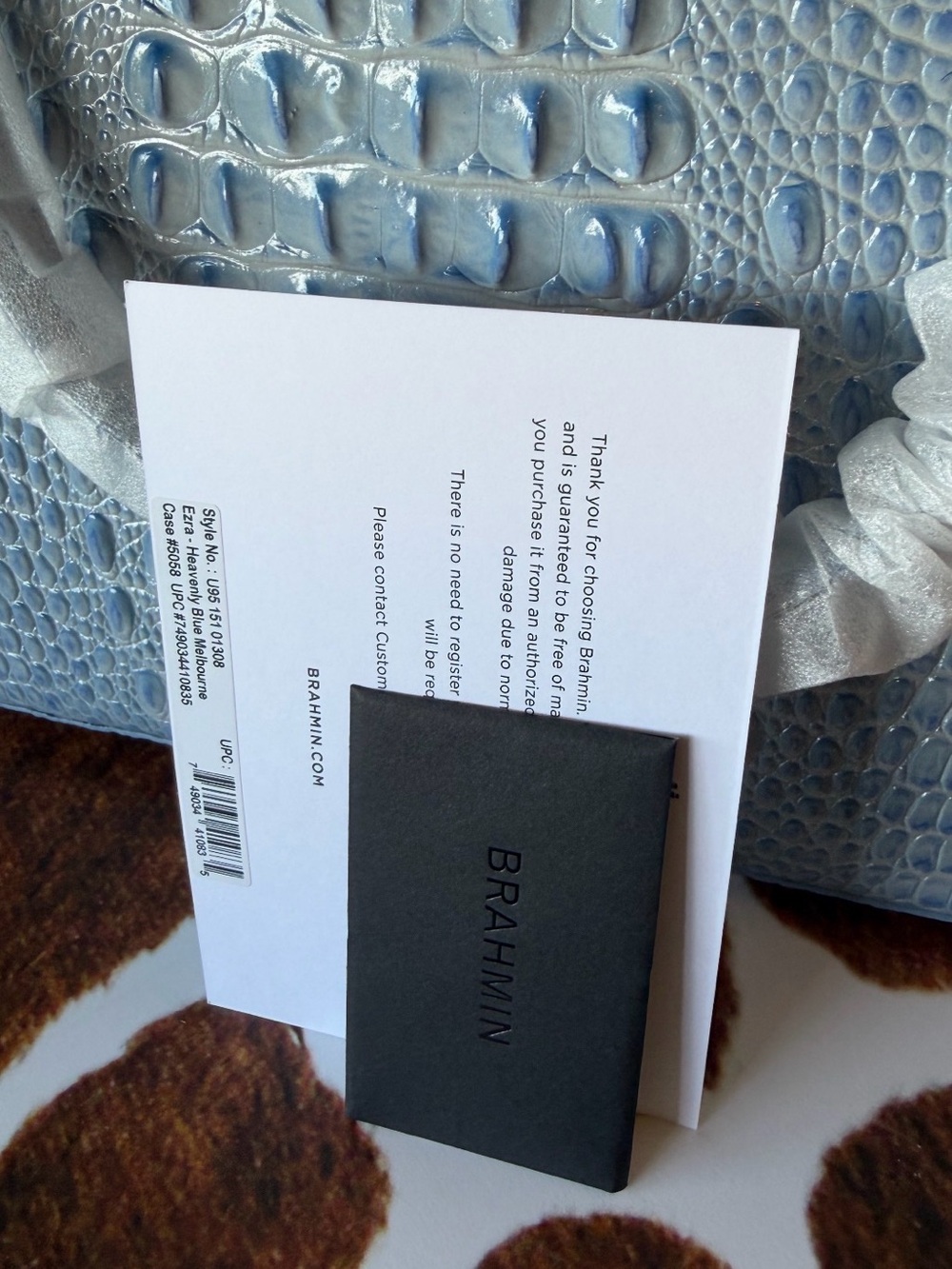 BRAHMIN EZRA HEAVENLY BLUE TOTE NWT PRETTY EYE PLACEMENT - Picture 9 of 12